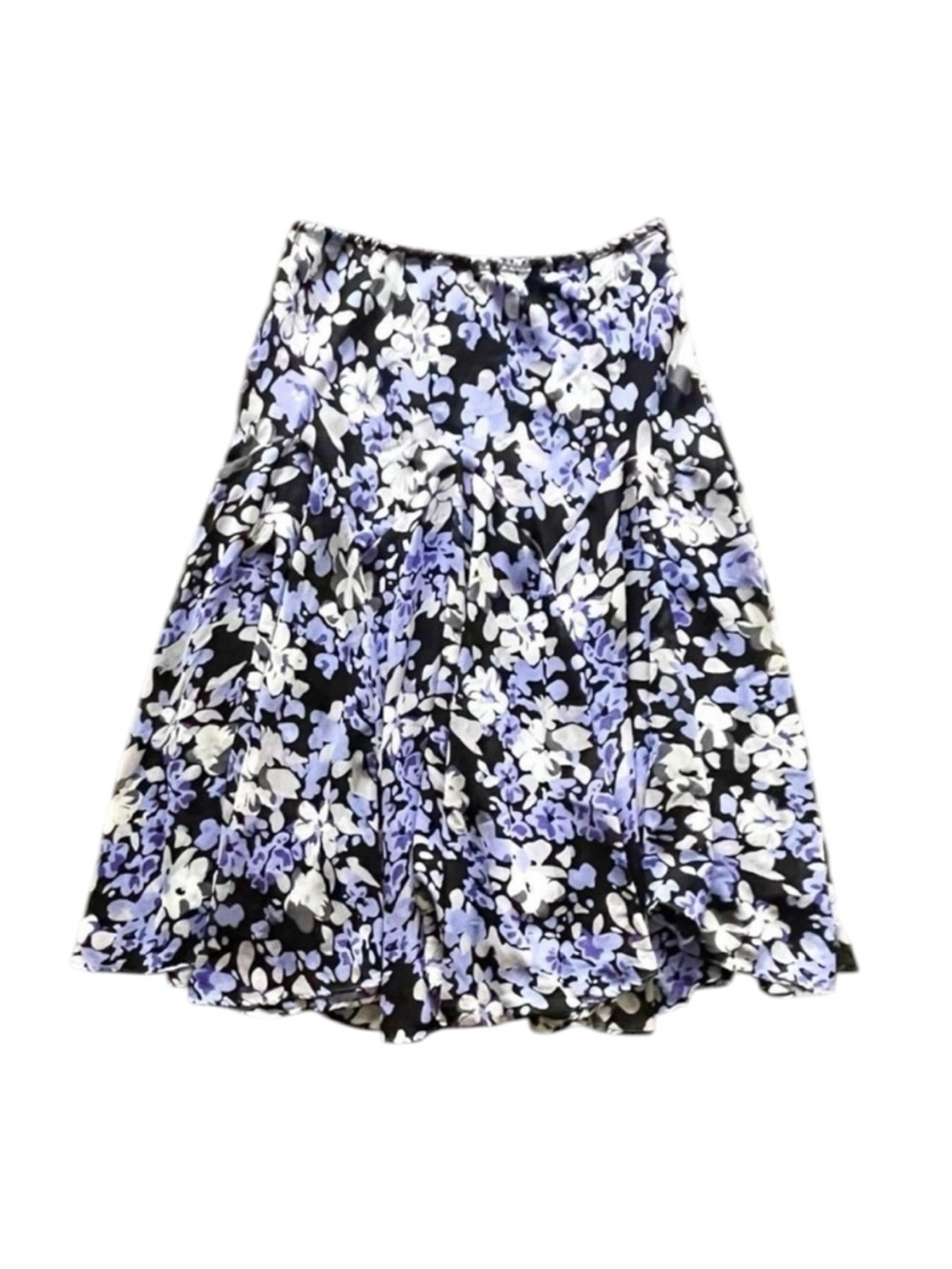 Fairycore Floral Black and Purple Women's Skirt - Size L